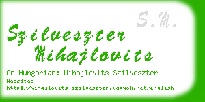 szilveszter mihajlovits business card